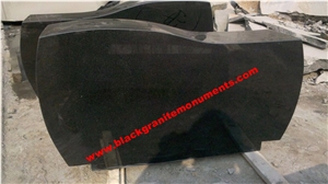 China Absolute Black Polished Monument & Tombstone, China Shanxi Black Polished Memorials & Headstones, Us Style