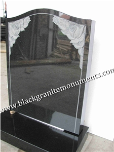 China Absolute Black Polished Monument & Tombstone, China Shanxi Black Polished Monument & Tombstone, China Absolute Black Polished Memorials & Headstones, Uk Style