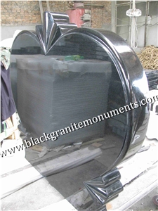 China Absolute Black Polished Monument & Tombstone, China Shanxi Black Polished Monument & Tombstone, China Absolute Black Polished Memorials & Headstones, Uk Style