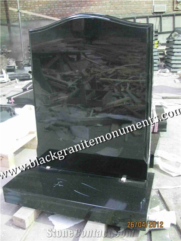 China Absolute Black Polished Monument & Tombstone, China Shanxi Black Polished Monument & Tombstone, China Absolute Black Polished Memorials & Headstones, Uk Style