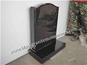 China Absolute Black Polished Monument & Tombstone, China Shanxi Black Polished Monument & Tombstone, China Absolute Black Polished Memorials & Headstones, Uk Style