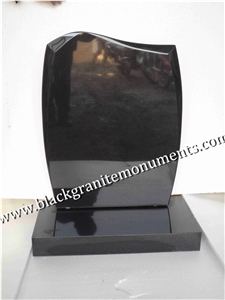 China Absolute Black Polished Monument & Tombstone, China Shanxi Black Polished Monument & Tombstone, China Absolute Black Polished Memorials & Headstones, Uk Style