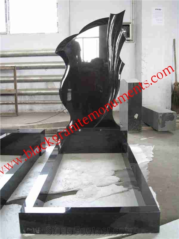 China Absolute Black Polished Monument & Tombstone, China Shanxi Black Polished Monument & Tombstone, Russian Style