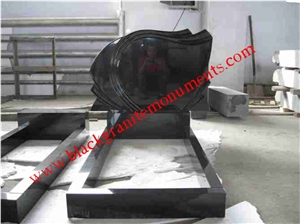 China Absolute Black Polished Monument & Tombstone, China Shanxi Black Polished Monument & Tombstone Russian Style