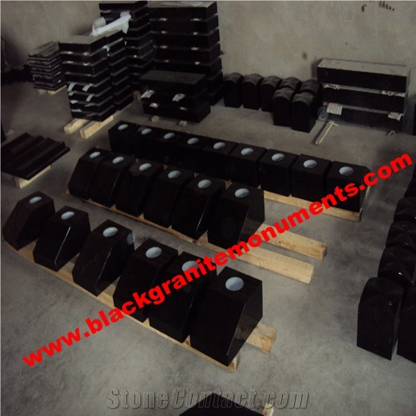 China Absolute Black Polished Monument & Tombstone Vase, China Shanxi Black Polished Monument & Tombstone Vase,Uk&Ireland Style Vases