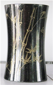 China Absolute Black Polished Turned Vases, China Shanxi Black Polished Turned Vases
