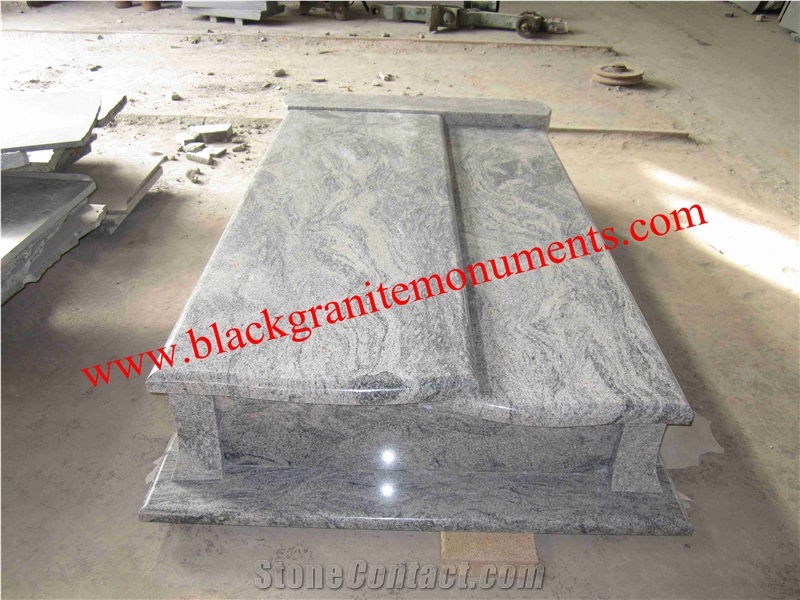 China Juparana Polished Monument & Tombstone, China Juparana Polished Memorials & Headstones, Poland Style