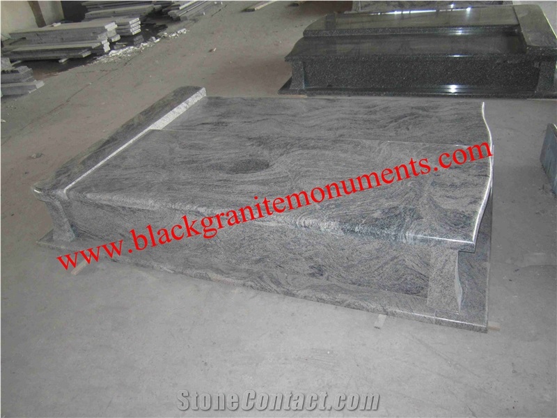 China Juparana Polished Monument & Tombstone, China Juparana Polished Memorials & Headstones, Poland Style