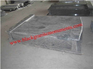 China Juparana Polished Monument & Tombstone, China Juparana Polished Memorials & Headstones, Poland Style