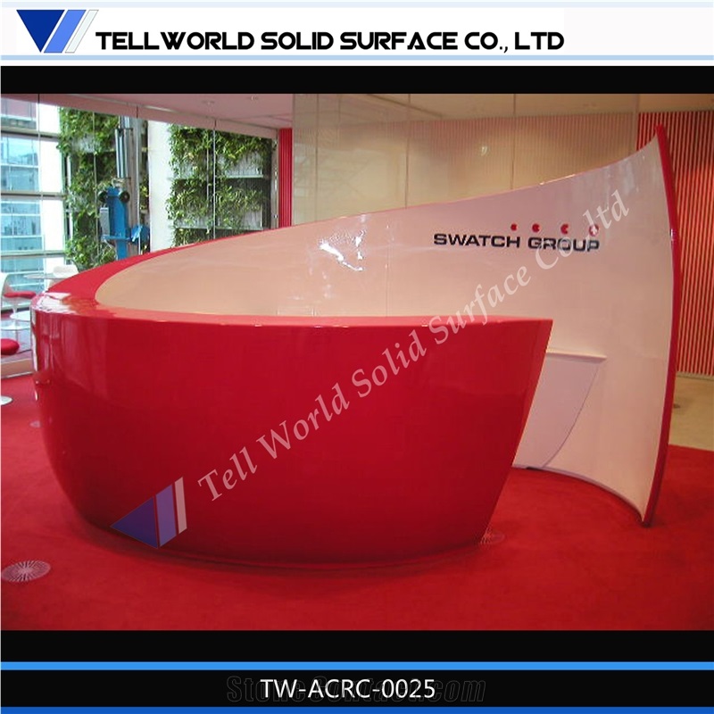 Hot Sale Modern Salon Solid Surface Reception Desk,Manmade Stone Marble Reception Counter Table Tops