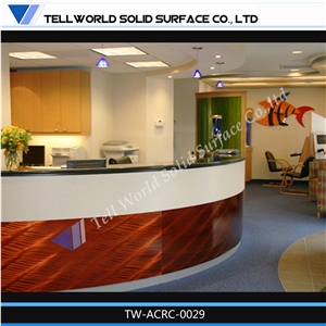 Hot Sale Modern Salon Solid Surface Reception Desk,Manmade Stone Marble Reception Counter Table Tops