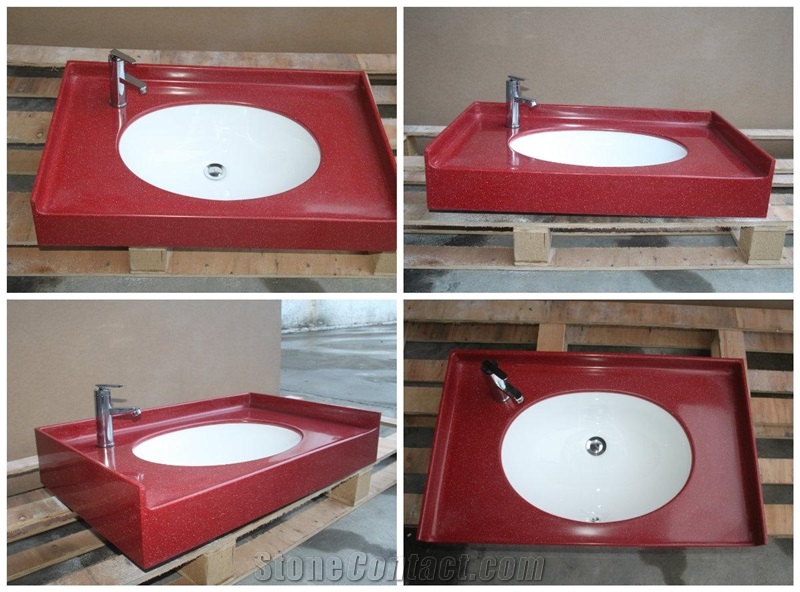 Special New Design Water Flow Bathroom Above Counter Sink/ Manmade Stone Wash Basin