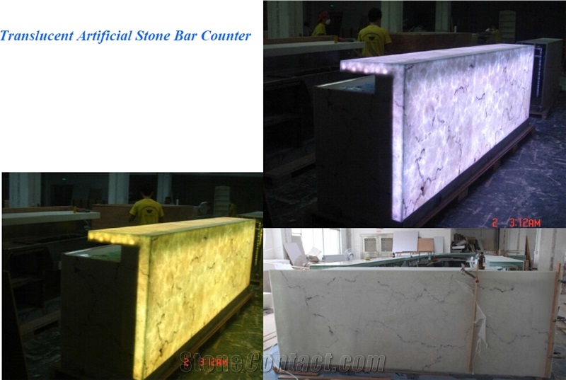 Translucent Stone Led Lighted Fancy Bar Counter Manufacture