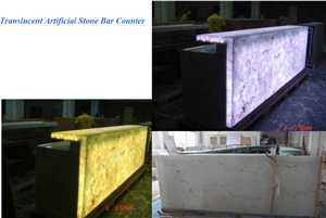 Translucent Stone Led Lighted Fancy Bar Counter Manufacture