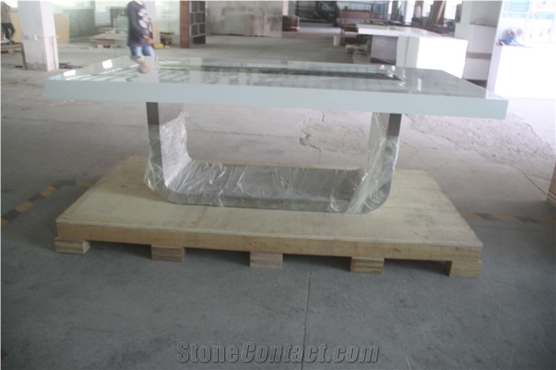 U Shape Stainless Steel Base Conference Table