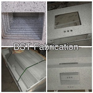 Customized Quartz Stone Vanity Tops Bath Tops for Hotel Use in 2cm and 3cm with Polished Surfaces and Eased Edges