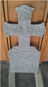 Grey Granite Cross Tombstone, Sadarahalli Granite Headstone