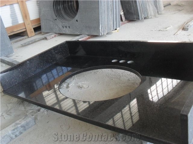Black Galaxy Granite Vanity Top