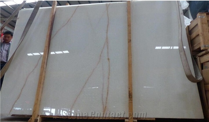 China White Onyx Slab,China White Onyx with Red Veins