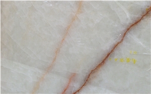 China White Onyx Slab,China White Onyx with Red Veins