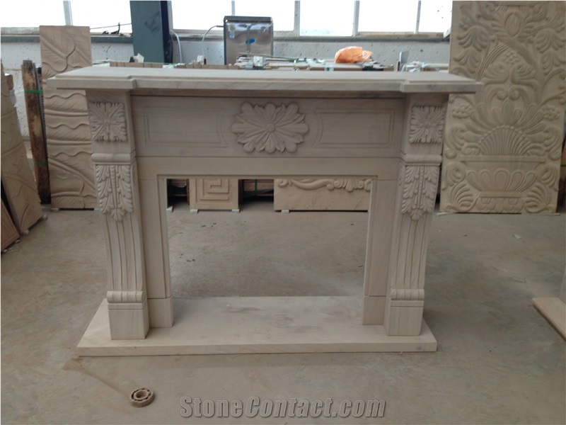 China Yunnan Red Sandstone Fireplace Mantel,Fireplace Insert