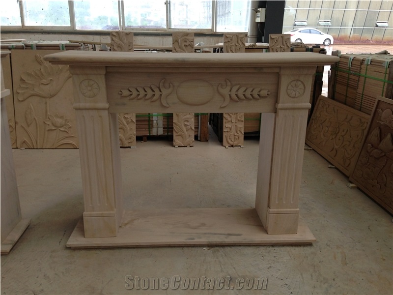 China Yunnan Red Sandstone Fireplace Mantel,Fireplace Insert