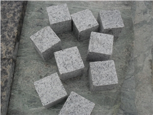 G603 Granite Cube Stone,Light Grey Granite Cobble Stone Pavers