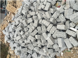 G603 Granite Cube Stone,Light Grey Granite Cobble Stone Pavers