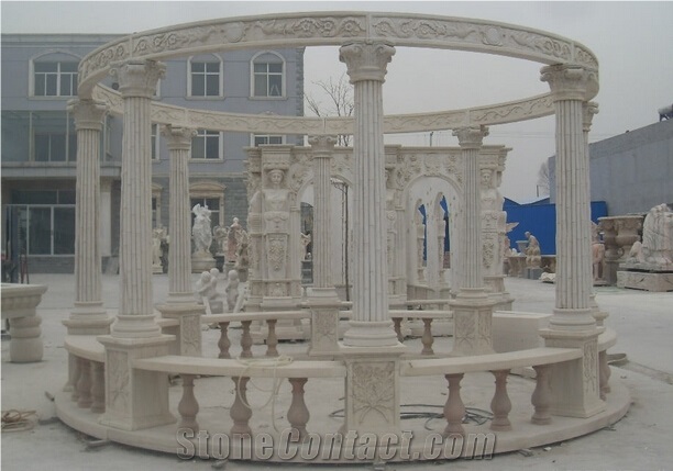 Garden White Marble Gazebo,Outside Landscaping Stone