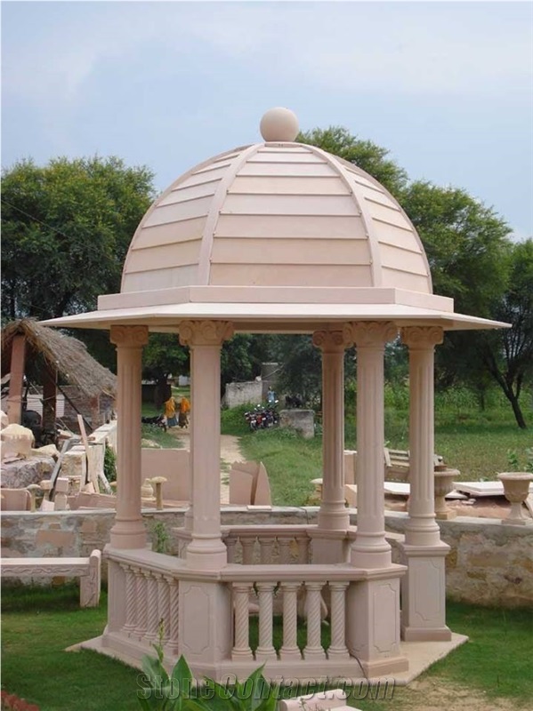 Garden White Marble Gazebo,Outside Landscaping Stone
