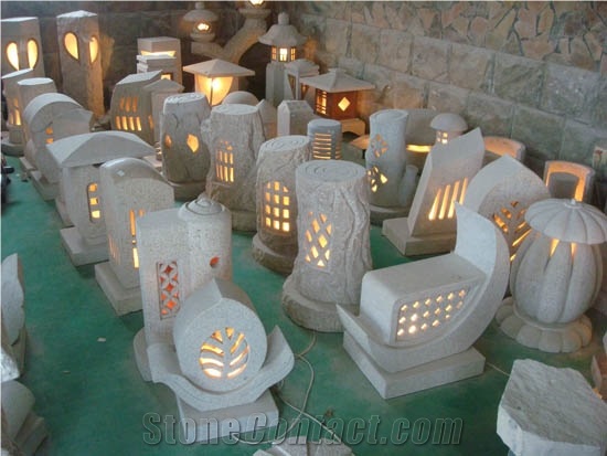 Granite Lantern, Lantern,Garden Lamp, G603 Grey Granite Garden Lamps
