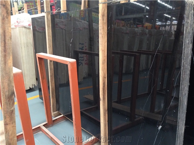 Pure Black Marble Slab,Radiant Black Marble Slabs,China Black Marble Slabs Polishing