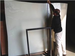 2015 New Crystal White Onyx Agate Slabs & Tiles, Onice Bianco White Onyx Slabs & Tiles