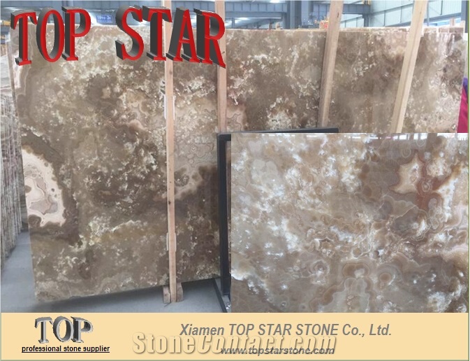 Golden Brown Cameral Onyx Marble Jade