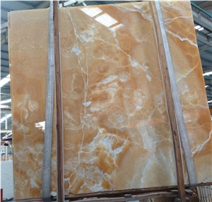 Polished Honey Cream Onyx Interior Wall Tiles, Turkey Yellow Onyx