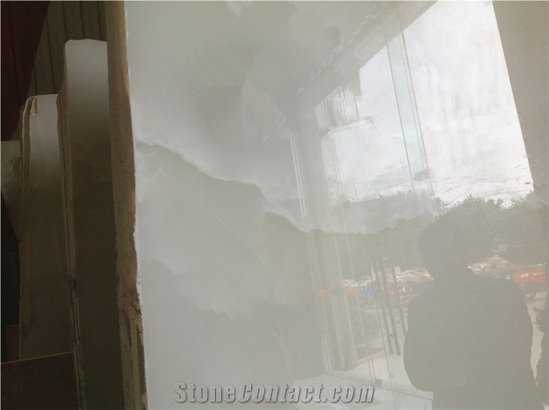 Translucent Snow White Onyx Slabs, Mahabad White Onyx Slabs & Tiles