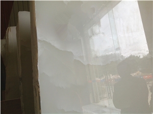Translucent Snow White Onyx Slabs, Mahabad White Onyx Slabs & Tiles