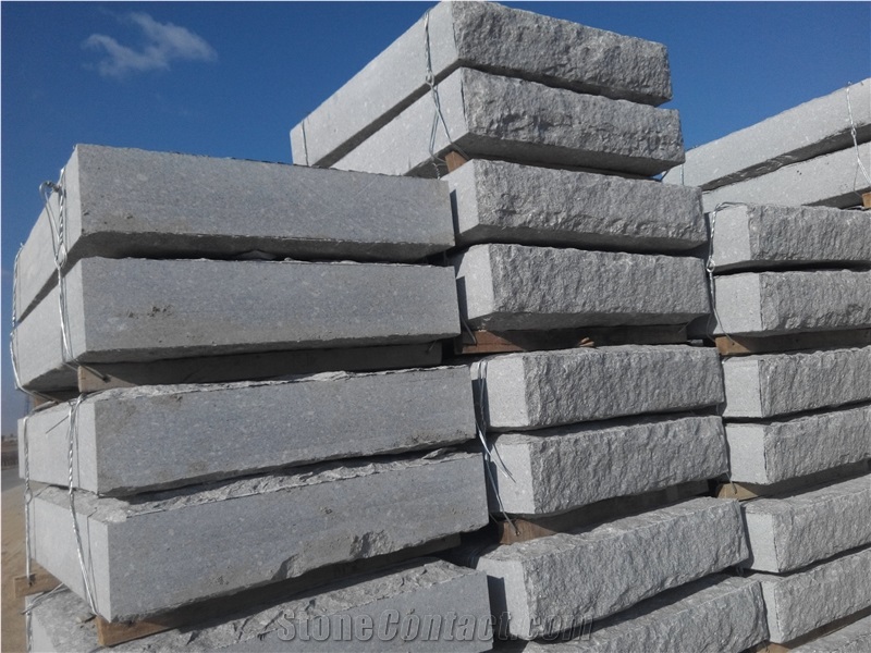 Dimension Stone Block, Stone Block Cutting, G375 Grey Granite Mushroom Stone