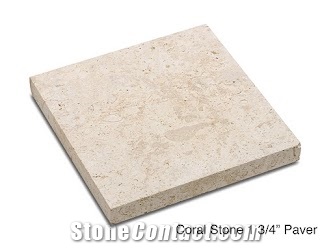 Dominican White Coral Stone Brushed Tiles 3/4"