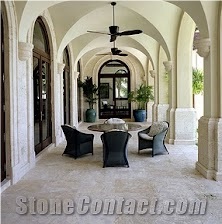 Dominican White Coral Stone Brushed Tiles 3/4"