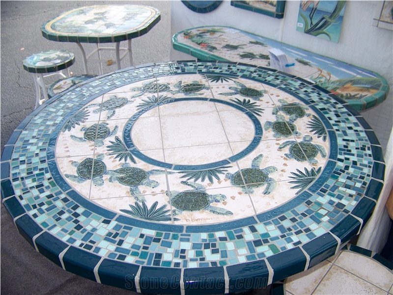 Hand-Painted Porcelain Murals for Pool, Shower, and Anywhere