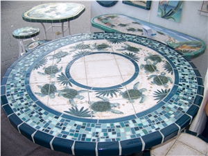 Hand-Painted Porcelain Murals for Pool, Shower, and Anywhere Hand-Painted Porcelain Murals for Pool, Shower, and Anywhere