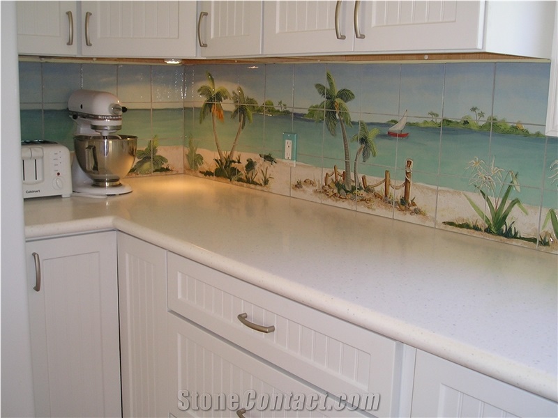Hand-Painted Porcelain Murals for Pool, Shower, and Anywhere