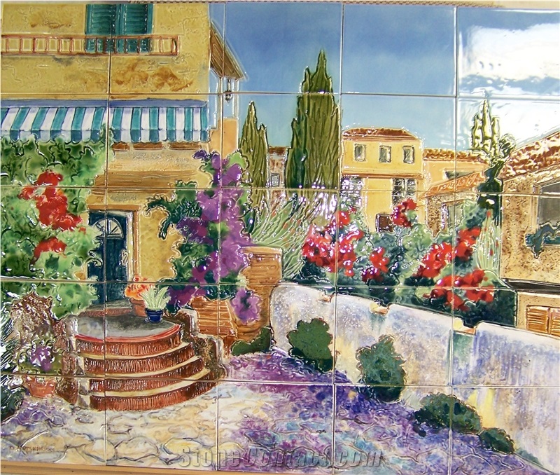 Hand-Painted Porcelain Murals for Pool, Shower, and Anywhere