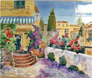 Hand-Painted Porcelain Murals for Pool, Shower, and Anywhere