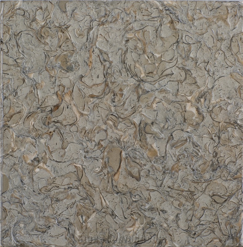 Mini-Abalone Sea Shellstone Beige and Green Slabs & Tiles, Abalone Shellstone Beige Limestone Tiles