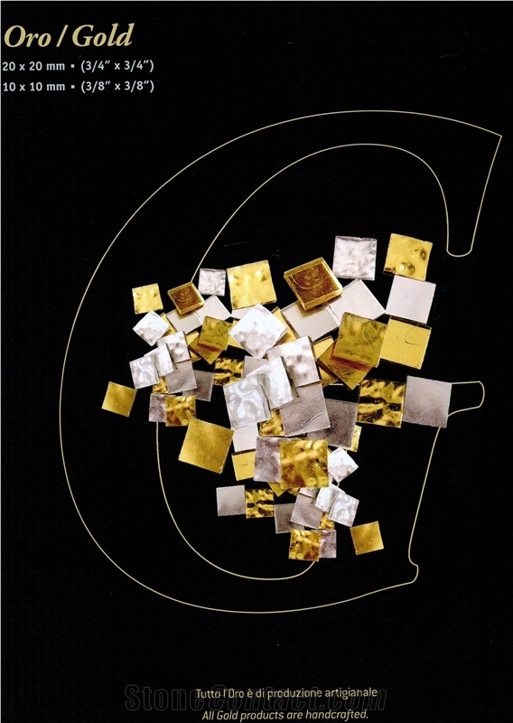 Real Gold and Real Silver Mosaic Glass Tile