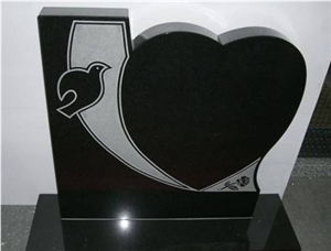 Absolute Black Granite Tombstone, China Shanxi Black Granite Tombstone