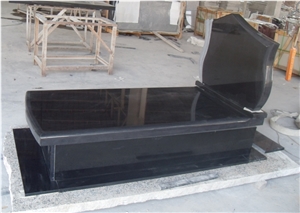 Absolute Black Granite Tombstone, China Shanxi Black Granite Tombstone