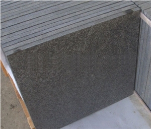 G684 Black Basalt Flamed Slabs & Tiles, China Black Basalt